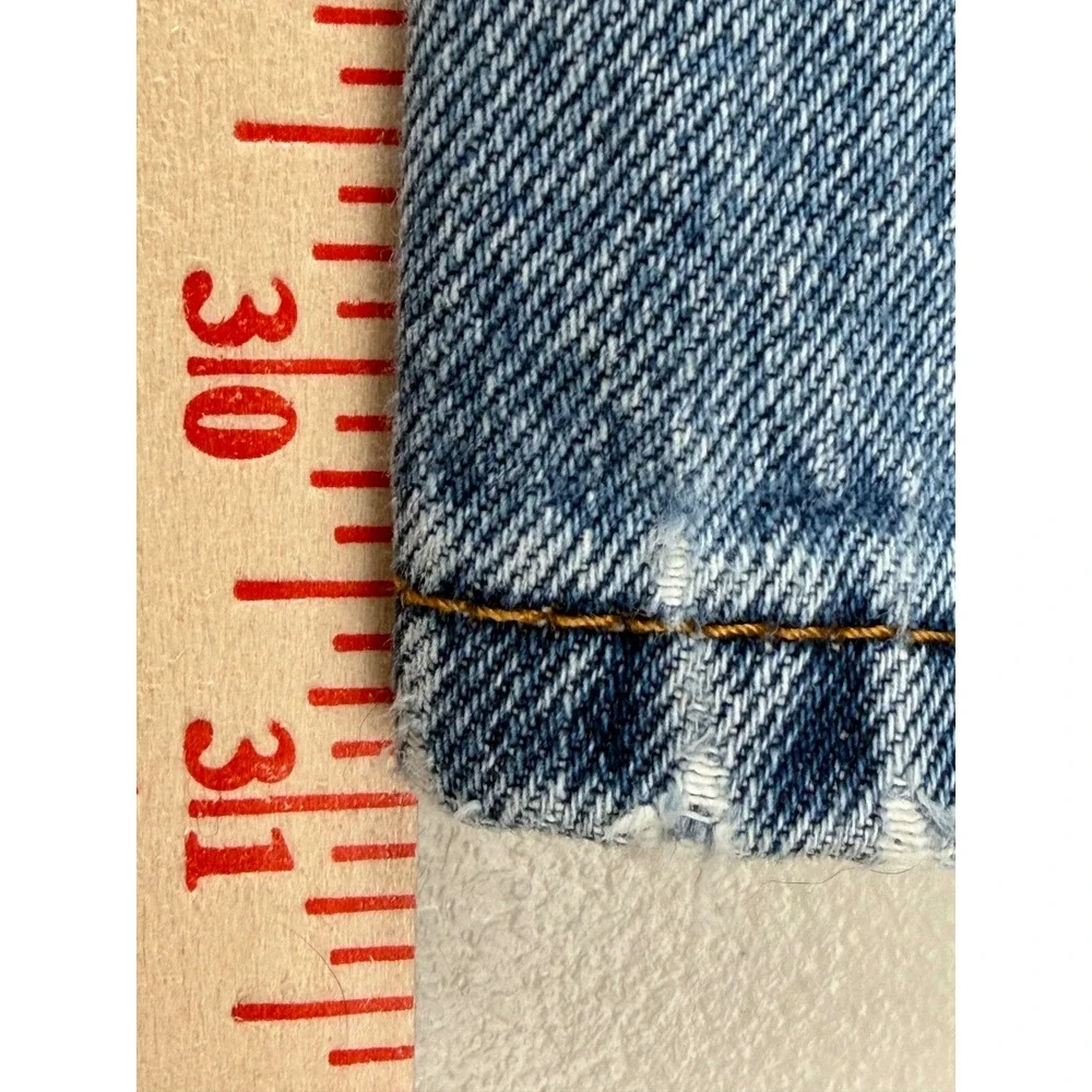 Levis 505 Regular Fit Straight Leg Jeans Mens 36x31 Light Wash Blue Denim